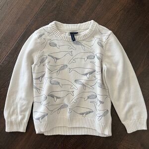 Janie and Jack Cream Sweater with Whale Design